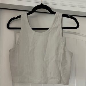 Lululemon gray/cream ribbed crop tank